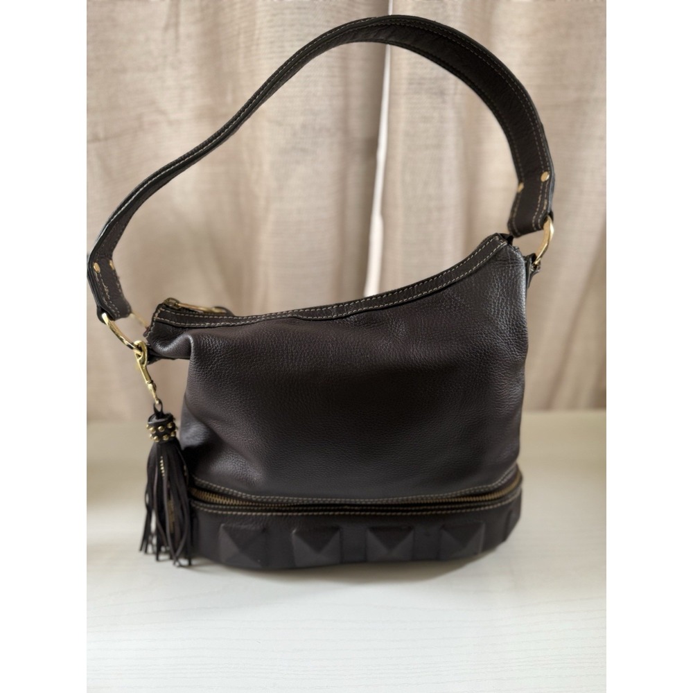 Kate Landry Brown‎ Leather Shoulder Bag Purse-Large Size-Y2K